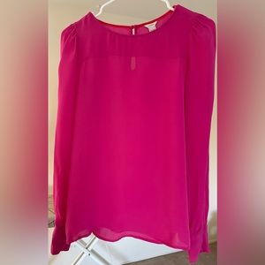 JCrew silk blouse size 2 in bright pink